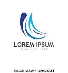 Water wave icon vector illustration design logo