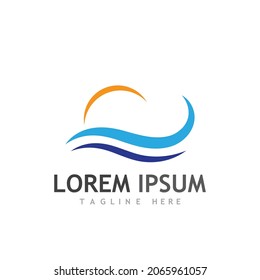 Water wave icon vector illustration design logo