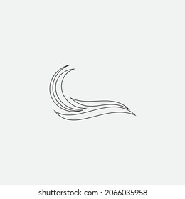 Water wave icon vector illustration design logo