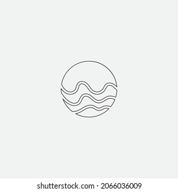 Water wave icon vector illustration design logo