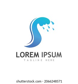 Logo de diseño de ilustraciones de vectores de ondas de agua