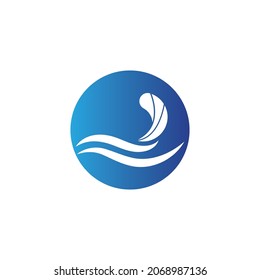 Logo de diseño de ilustraciones de vectores de ondas de agua