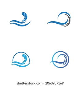 Logo de diseño de ilustraciones de vectores de ondas de agua