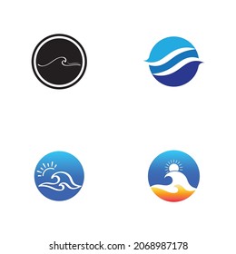 Water wave icon vector illustration design logo