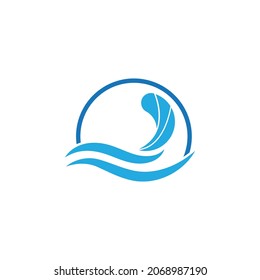 Logo de diseño de ilustraciones de vectores de ondas de agua