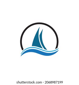 Logo de diseño de ilustraciones de vectores de ondas de agua