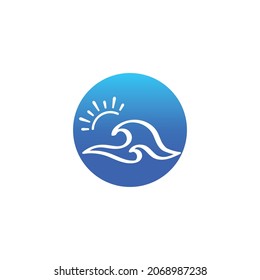 Water wave icon vector illustration design logo