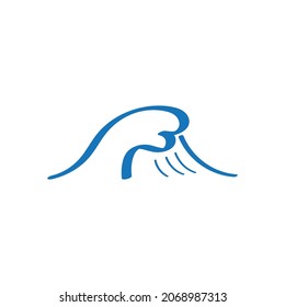 Water wave icon vector illustration design logo