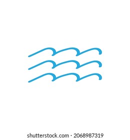 Water wave icon vector illustration design logo