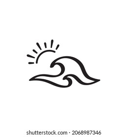 Water wave icon vector illustration design logo