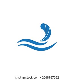 Logo de diseño de ilustraciones de vectores de ondas de agua