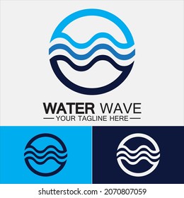 Water wave icon vector illustration design logo