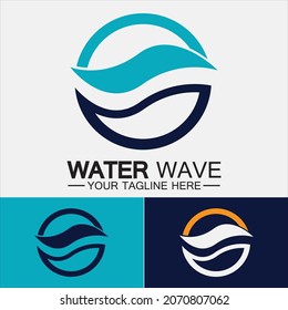 Water wave icon vector illustration design logo