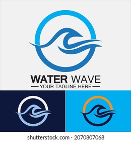 Logo de diseño de ilustraciones de vectores de ondas de agua