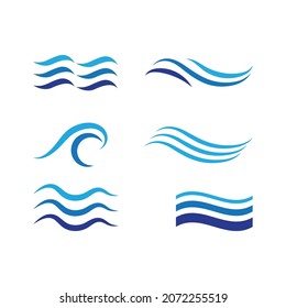 Water wave icon vector illustration design logo