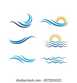 Logo de diseño de ilustraciones de vectores de ondas de agua