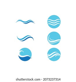 Logo de diseño de ilustraciones de vectores de ondas de agua