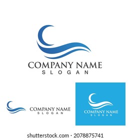 Logo de diseño de ilustraciones de vectores de ondas de agua