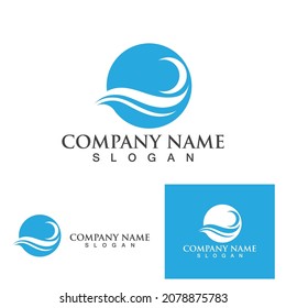 Logo de diseño de ilustraciones de vectores de ondas de agua