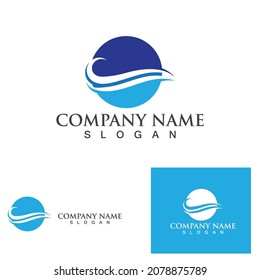 Water wave icon vector illustration design logo