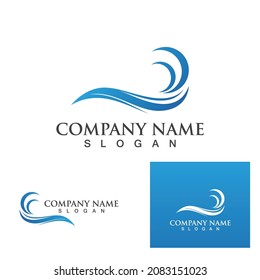 Water wave icon vector illustration design logo