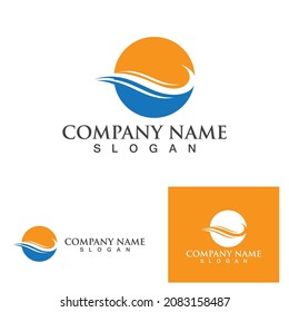 Water wave icon vector illustration design logo