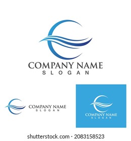 Logo de diseño de ilustraciones de vectores de ondas de agua