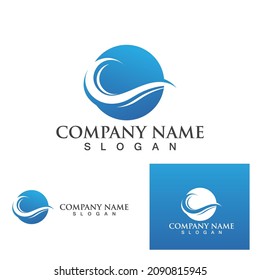 Water wave icon vector illustration design logo