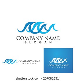 Logo de diseño de ilustraciones de vectores de ondas de agua