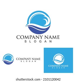 Logo de diseño de ilustraciones de vectores de ondas de agua