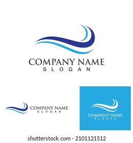 Water wave icon vector illustration design logo
