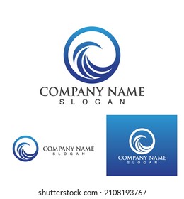 Water wave icon vector illustration design logo
