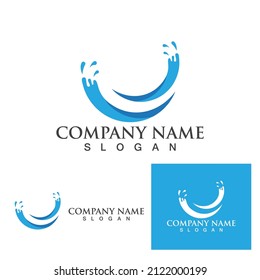 Water wave icon vector illustration design logo