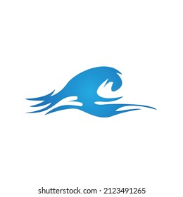 Logo de diseño de ilustraciones de vectores de ondas de agua