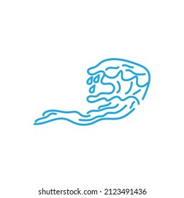 Water wave icon vector illustration design logo