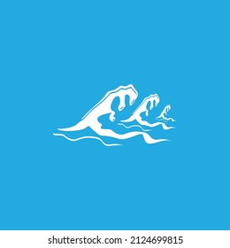Water wave icon vector illustration design logo
