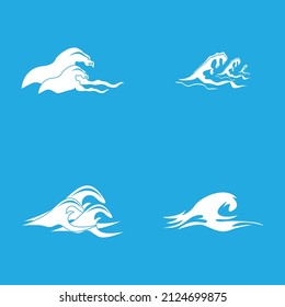 Logo de diseño de ilustraciones de vectores de ondas de agua