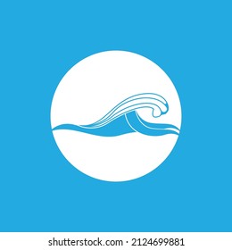 Water wave icon vector illustration design logo