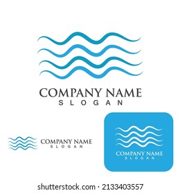 Water wave icon vector illustration design logo