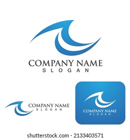 Logo de diseño de ilustraciones de vectores de ondas de agua