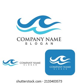 Logo de diseño de ilustraciones de vectores de ondas de agua