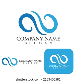Logo de diseño de ilustraciones de vectores de ondas de agua