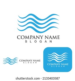Logo de diseño de ilustraciones de vectores de ondas de agua