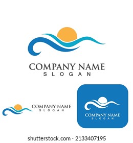Water wave icon vector illustration design logo