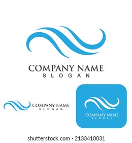 Logo de diseño de ilustraciones de vectores de ondas de agua
