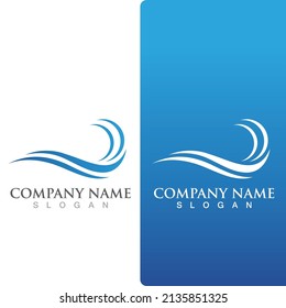 Logo de diseño de ilustraciones de vectores de ondas de agua