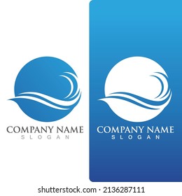 Water wave icon vector illustration design logo