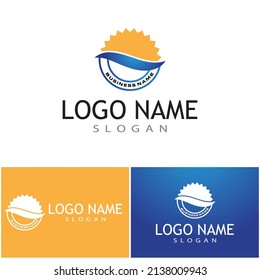 Logo de diseño de ilustraciones de vectores de ondas de agua