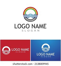 Water wave icon vector illustration design logo