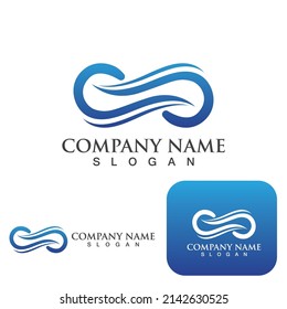 Logo de diseño de ilustraciones de vectores de ondas de agua